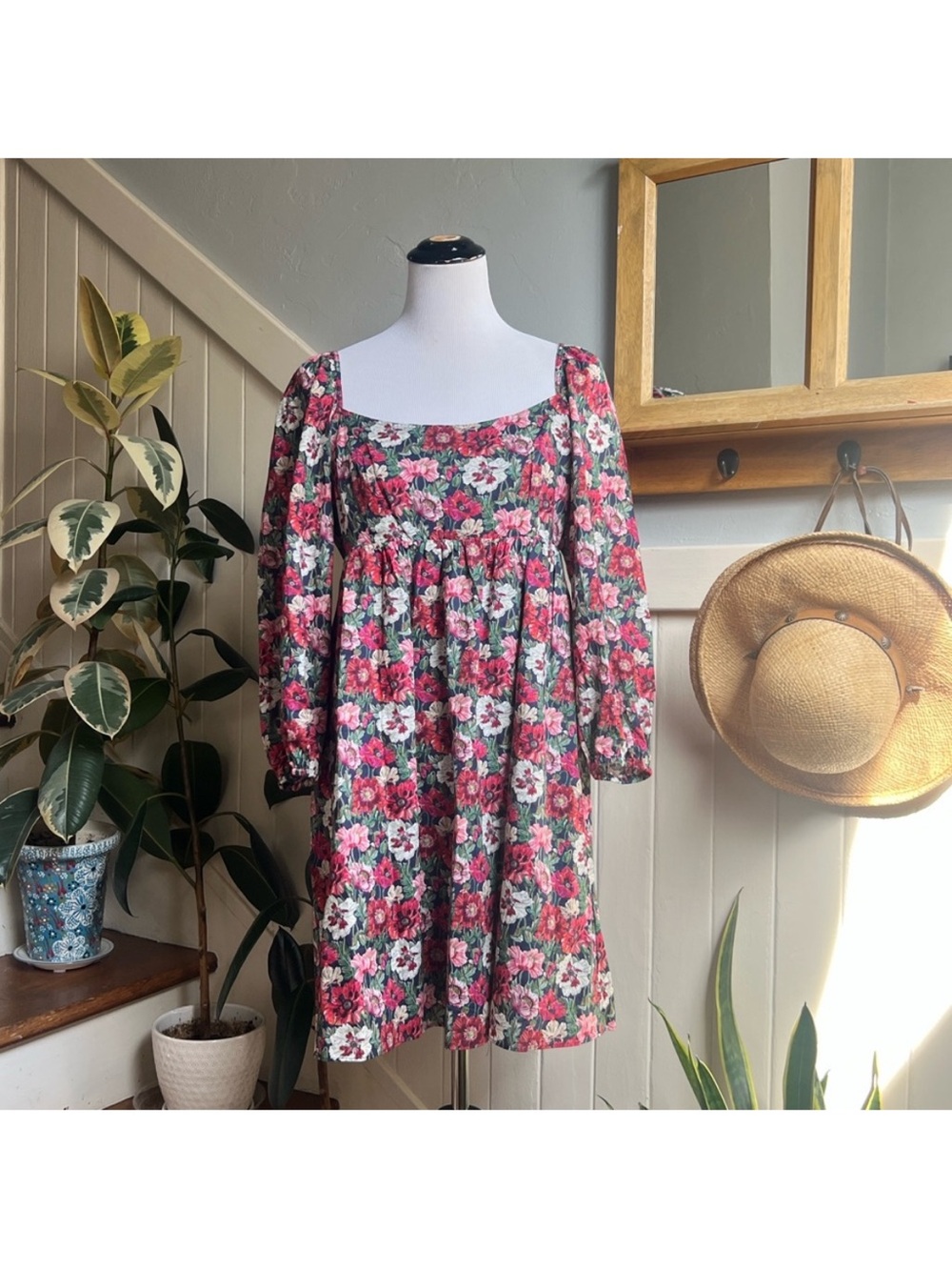 NWOT J. Crew Puff Sleeve Mini Dress in Liberty Fabric Poppy Amelie Floral